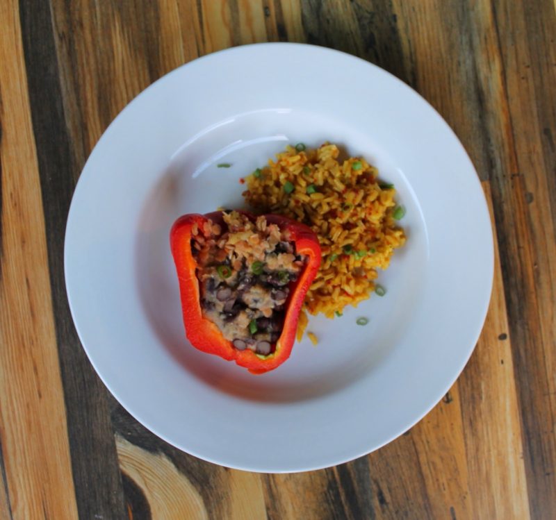 Red Lentil Stuffed Peppers