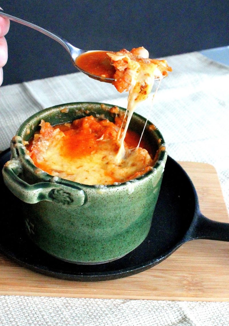 Roasted Red Pepper Soup with Smoked Gouda