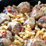 Chicken Basil Meatballs with Sun-Dried Tomato Cream Sauce