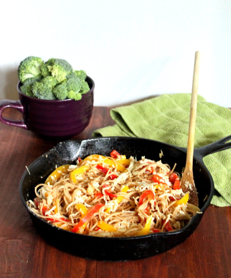 Garlic Parmesan Chicken & Peppers Pasta