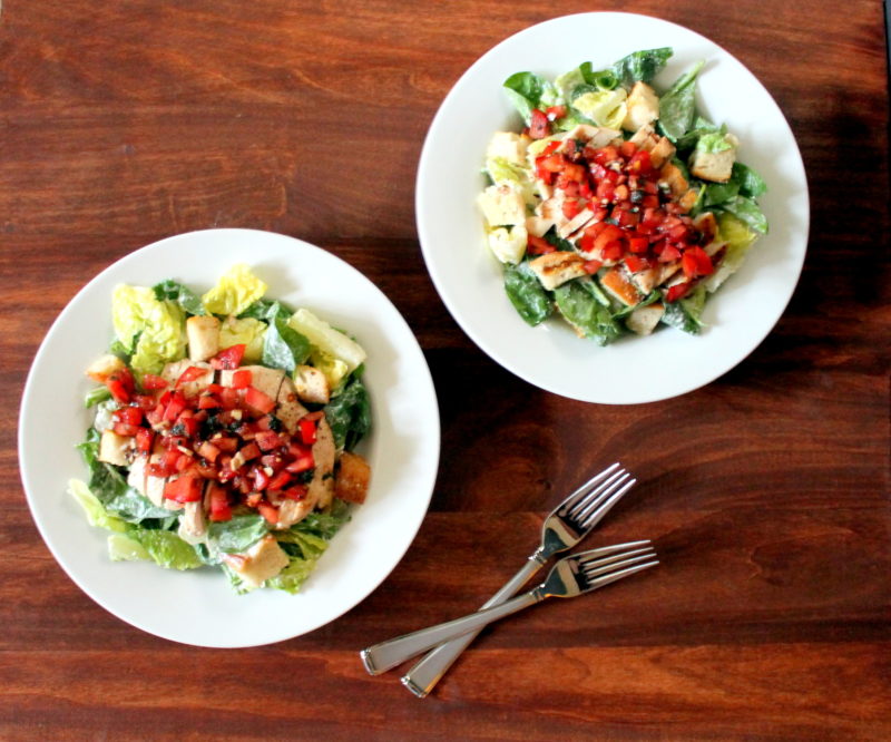 Bruschetta Chicken Salad with Parmesan Peppercorn Dressing