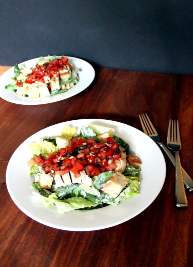 Bruschetta Chicken Salad with Parmesan Peppercorn Dressing