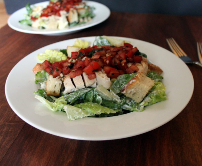 Bruschetta Chicken Salad with Parmesan Peppercorn Dressing