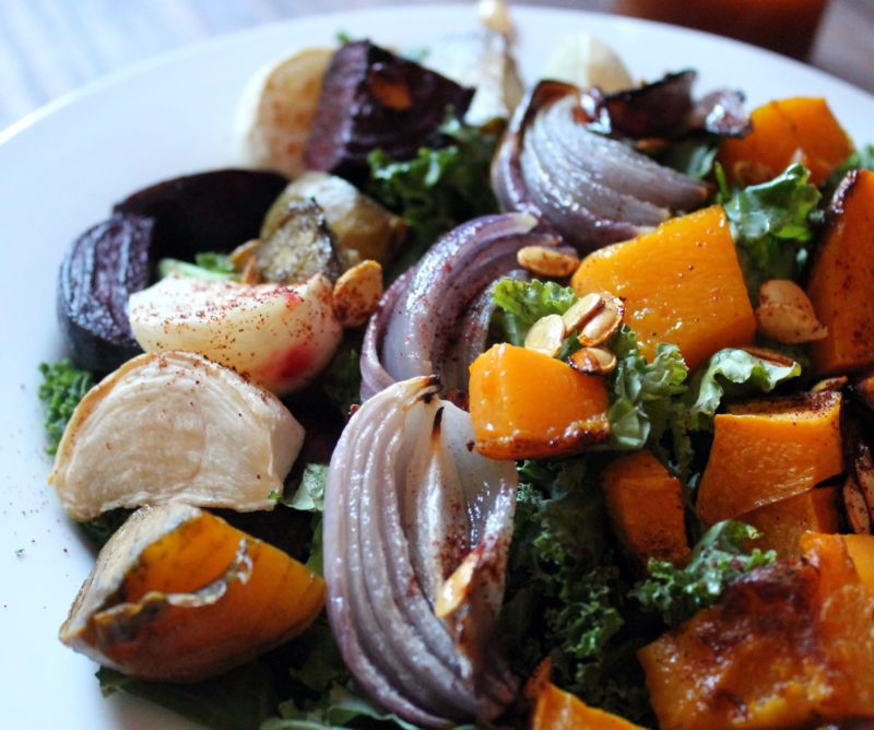 Maple Chipotle Winter Roast Veggies