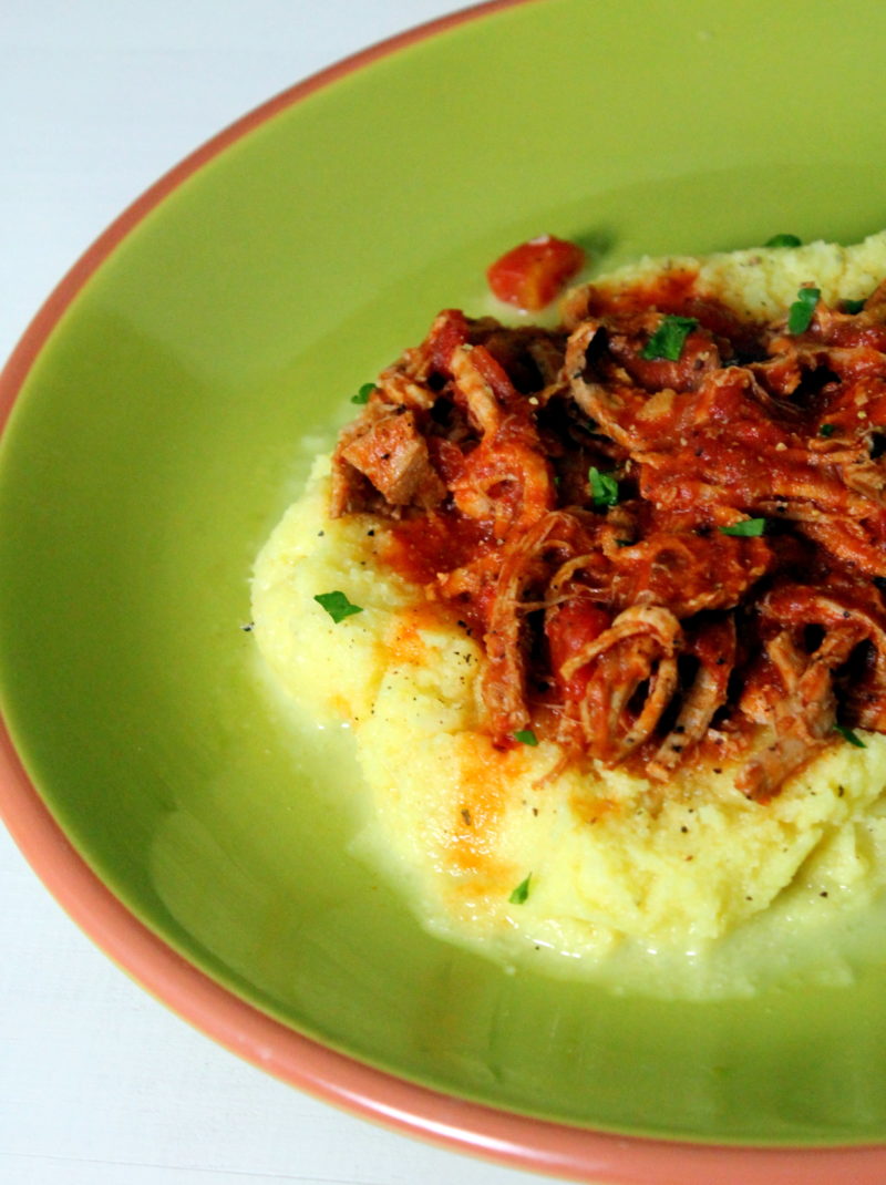 Braised Pork over Cauliflower Puree