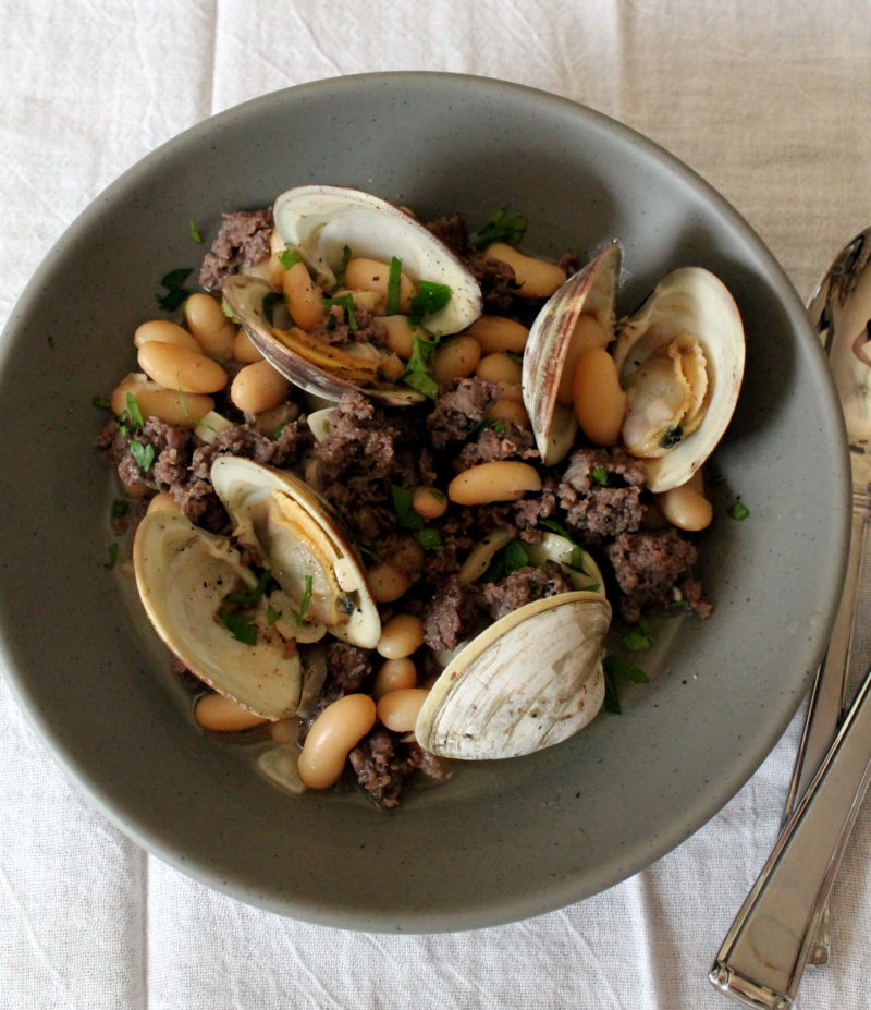 Clams with Sausage & Cannellini