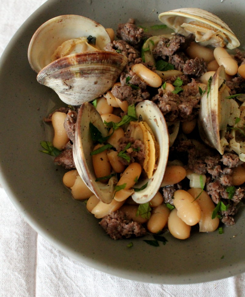 Clams with Sausage & Cannellini