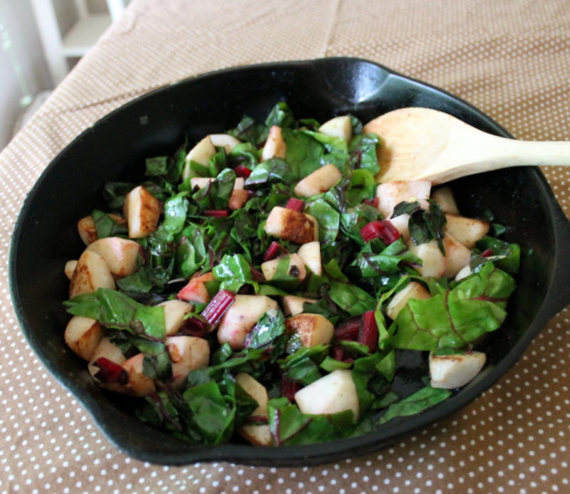 Sauted Swiss Chard with Turnips