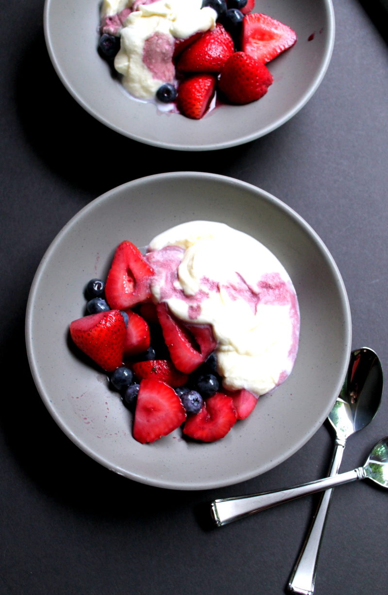 Berries with Wine & Whipped Cream