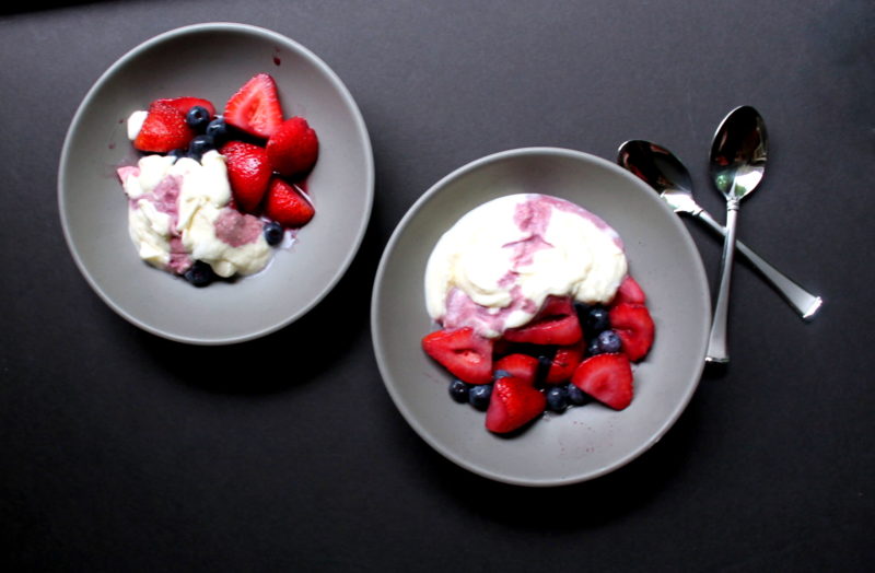 Berries with Wine & Whipped Cream