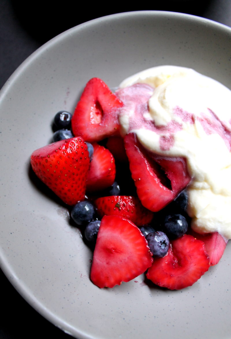 Berries with Wine & Whipped Cream