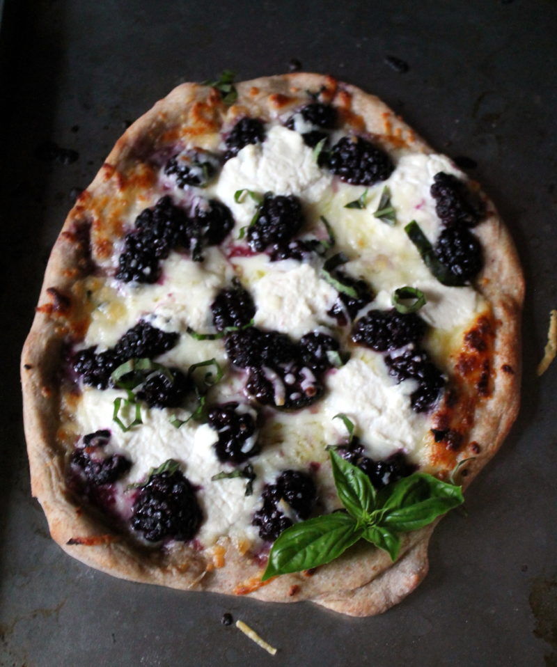 Blackberry Pizza with Ricotta and Basil