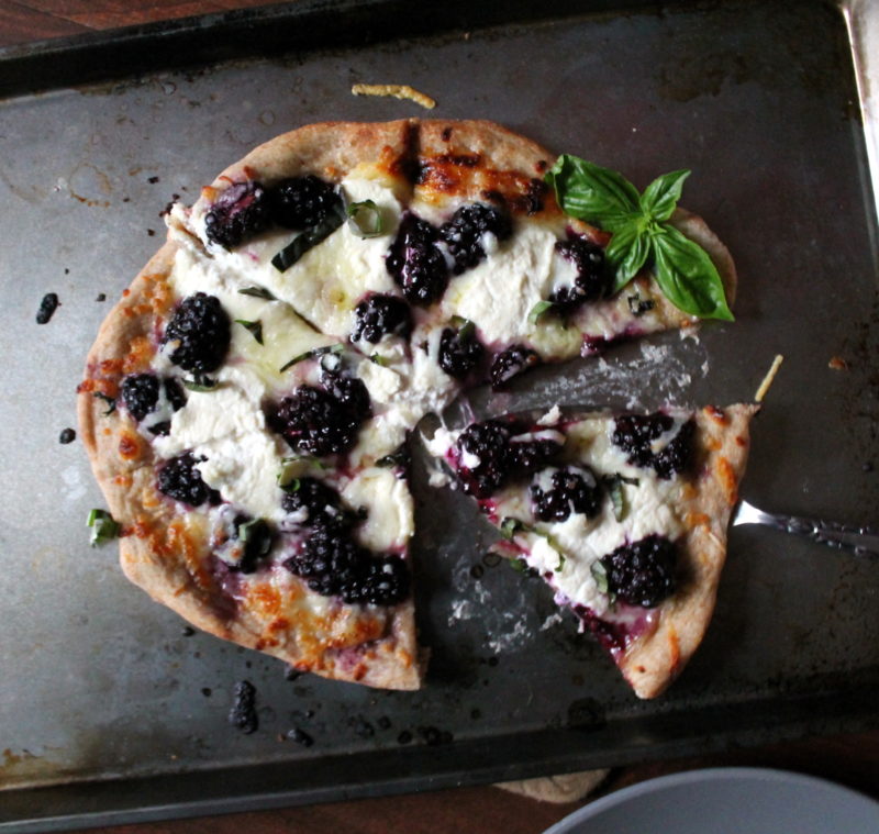 Blackberry Pizza with Ricotta and Basil