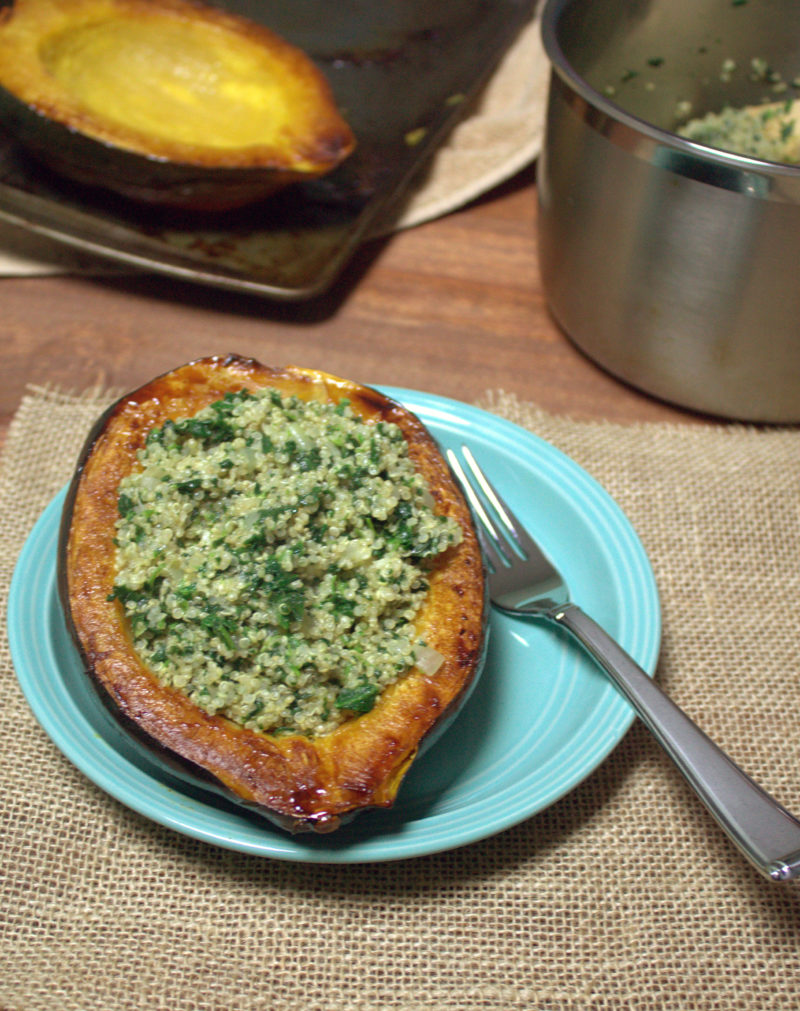 Spinach & Quinoa Stuffed Acorn Squash