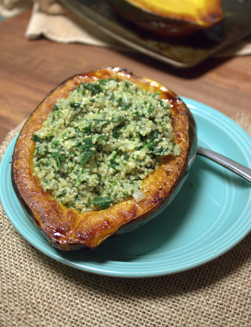 Spinach & Quinoa Stuffed Acorn Squash