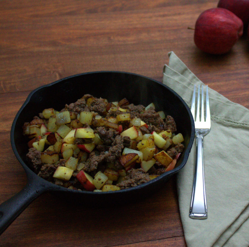 Venison Sausage Hash with Potatoes & Apples