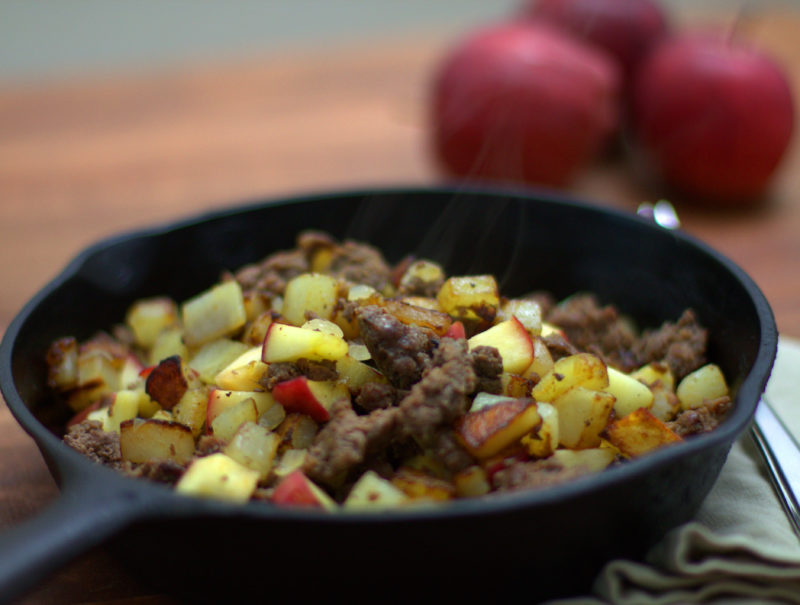 Venison Sausage Hash with Potatoes & Apples