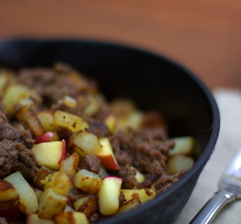 Venison Sausage Hash with Potatoes & Apples