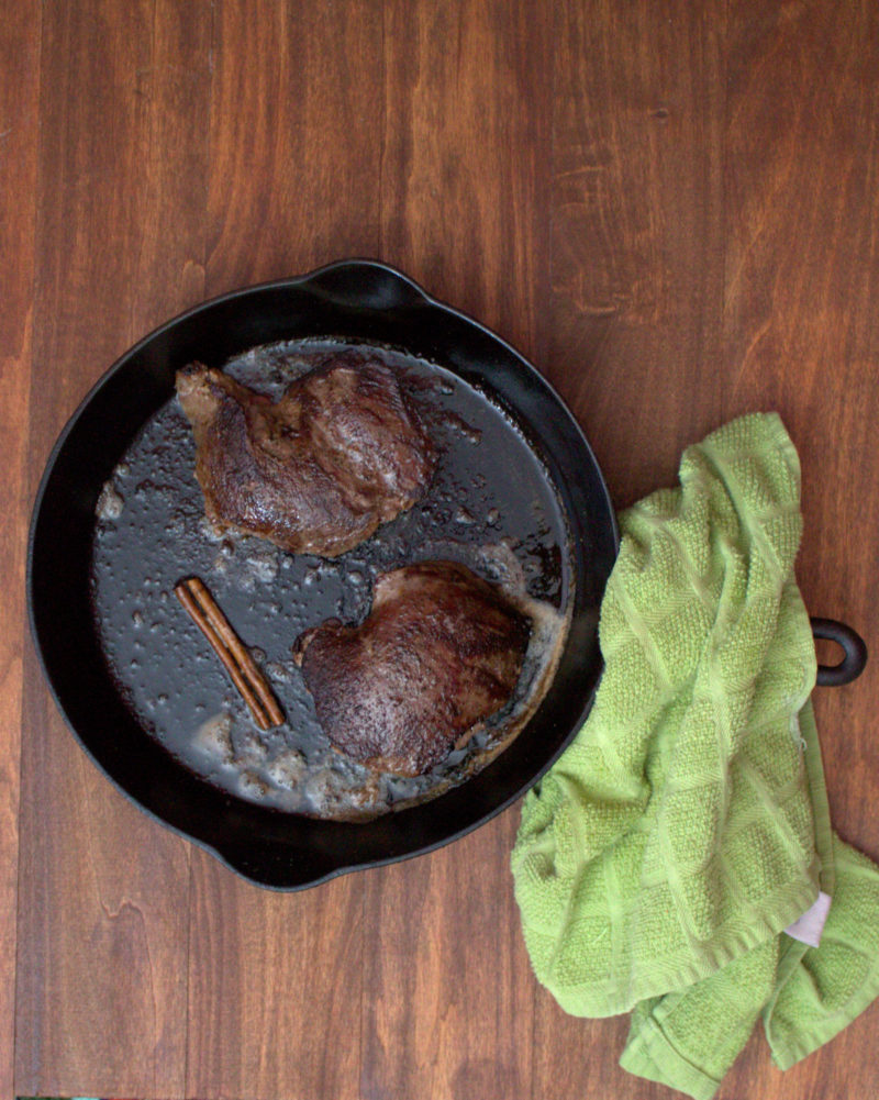 Venison Steak in Cinnamon Brown Butter Sauce - a quick and easy recipe that's perfect for fall. 