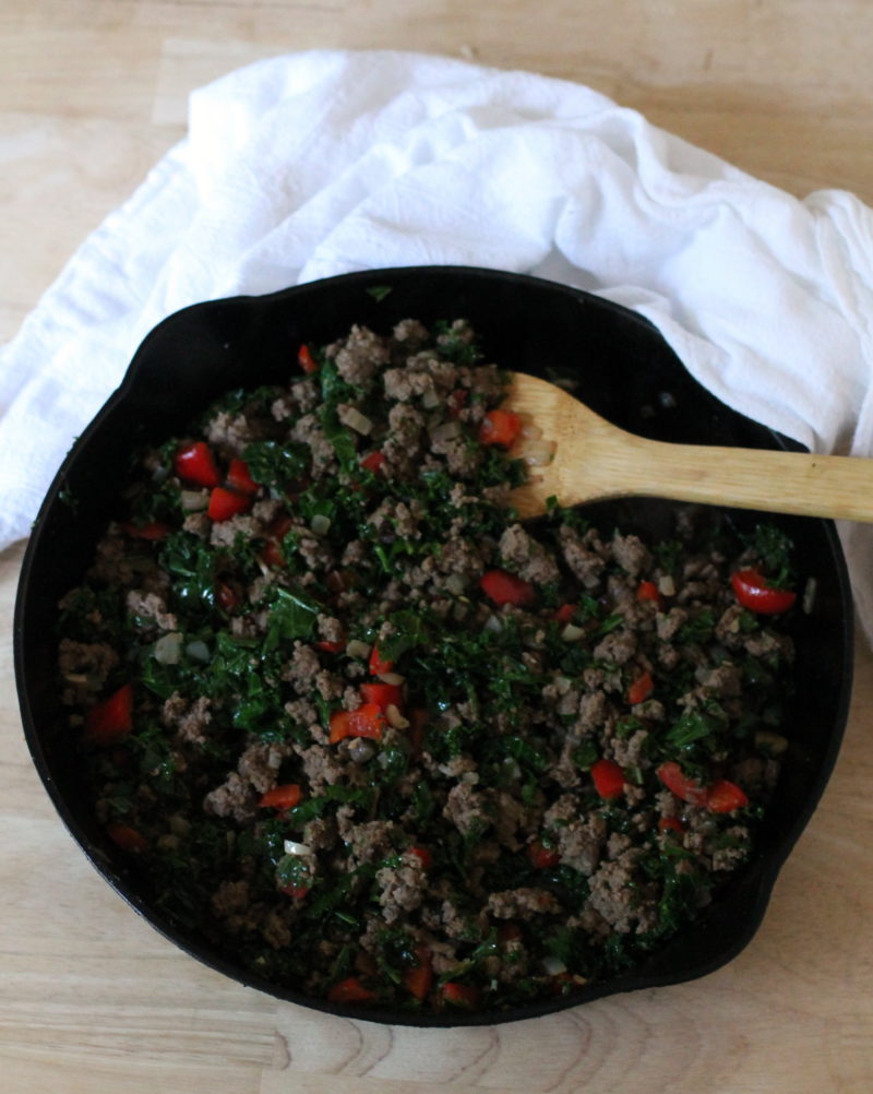 Kale and Ground Beef Stir-Fry