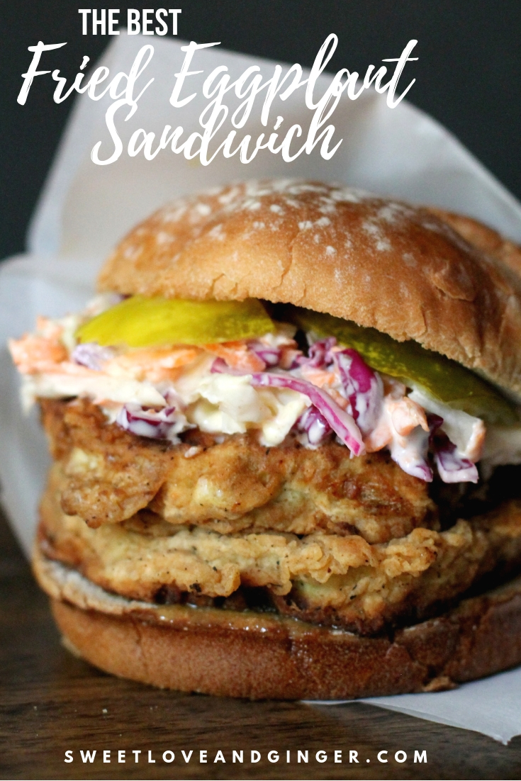 The Best Fried Eggplant Sandwich