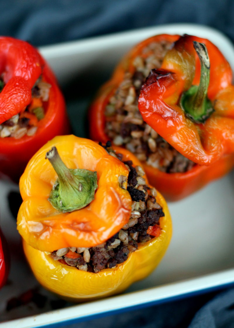 Sausage & Farro Stuffed Peppers